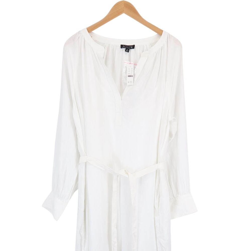 J.Crew Cabana Linen Tie Waist Maxi Dress White Size XL NWT - Picture 3 of 9